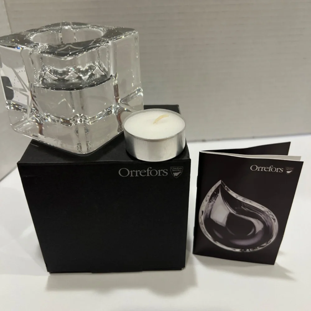 Orrefors crystal Ice Cube votive A - Picture 2 of 8
